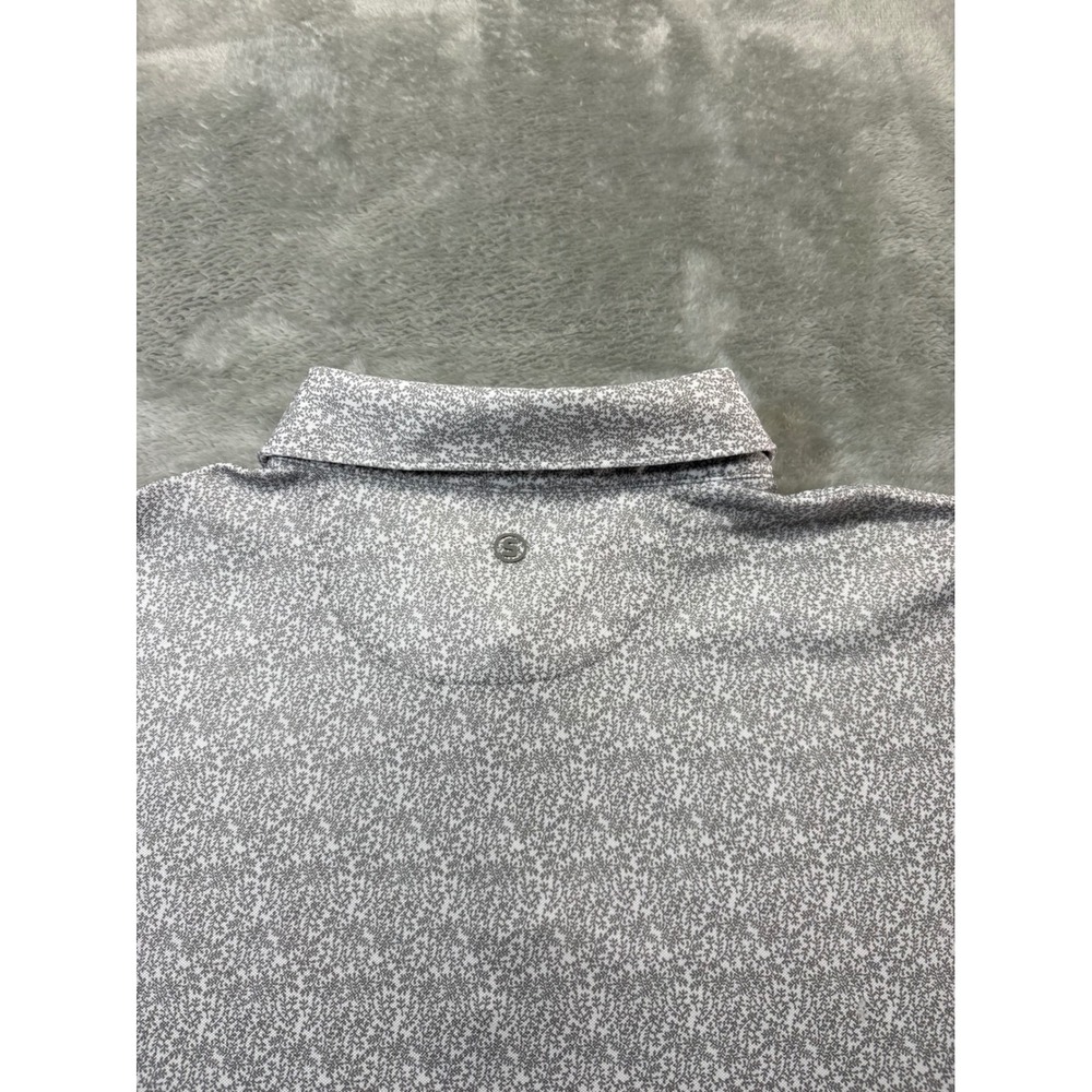 Stitch Golf Polo Shirt Mens XL Gray Floral Print Performance Stretch - Picture 6 of 10